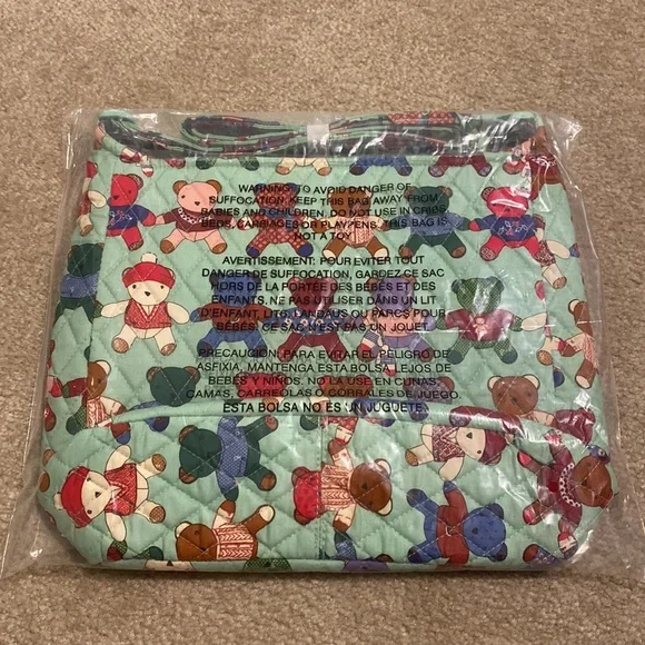 New Vera Bradley Essential XL Crossbody Bag Christmas Holiday (Toasty Teddies) - Picture 2 of 4